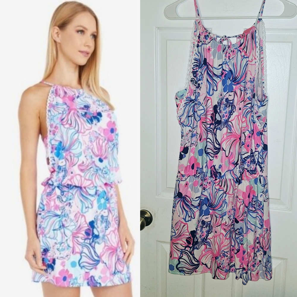 Lilly Pulitzer Pink and Blue Floral Dress